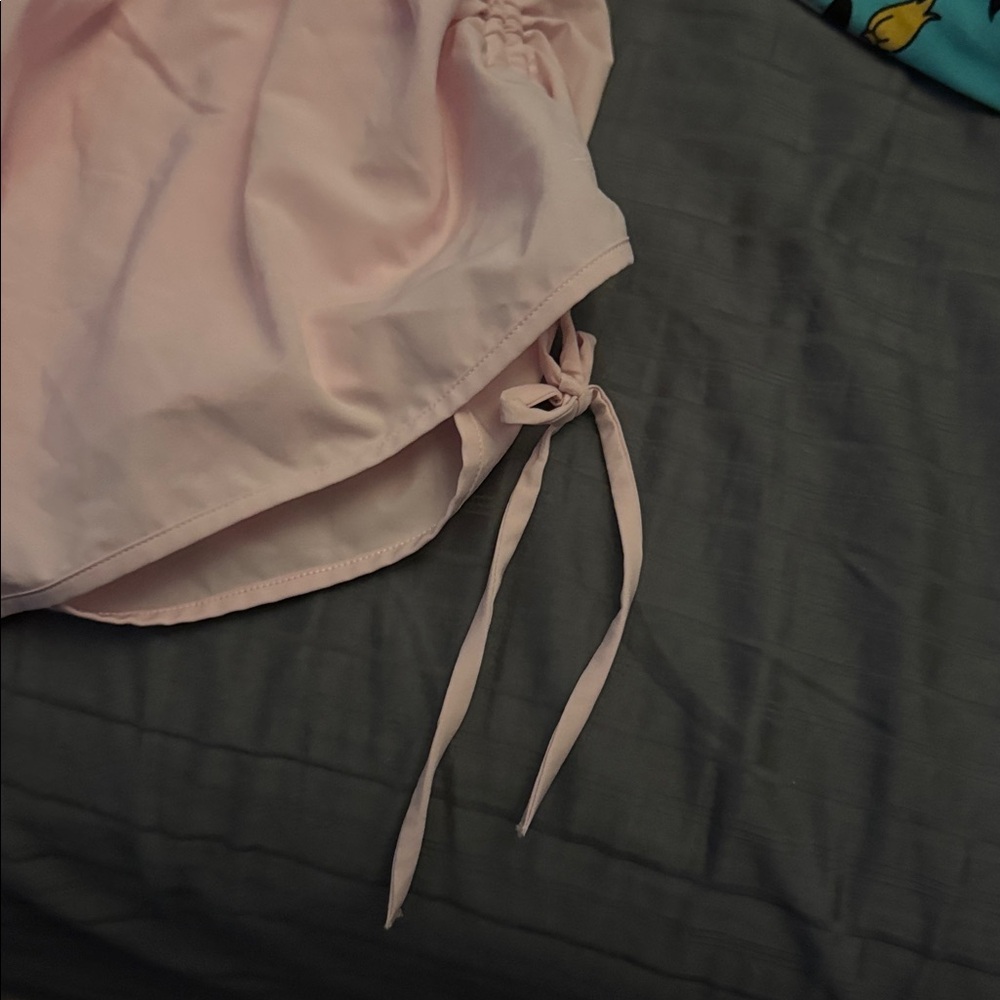Light Pink side Drawstring Shorts - Picture 3 of 4